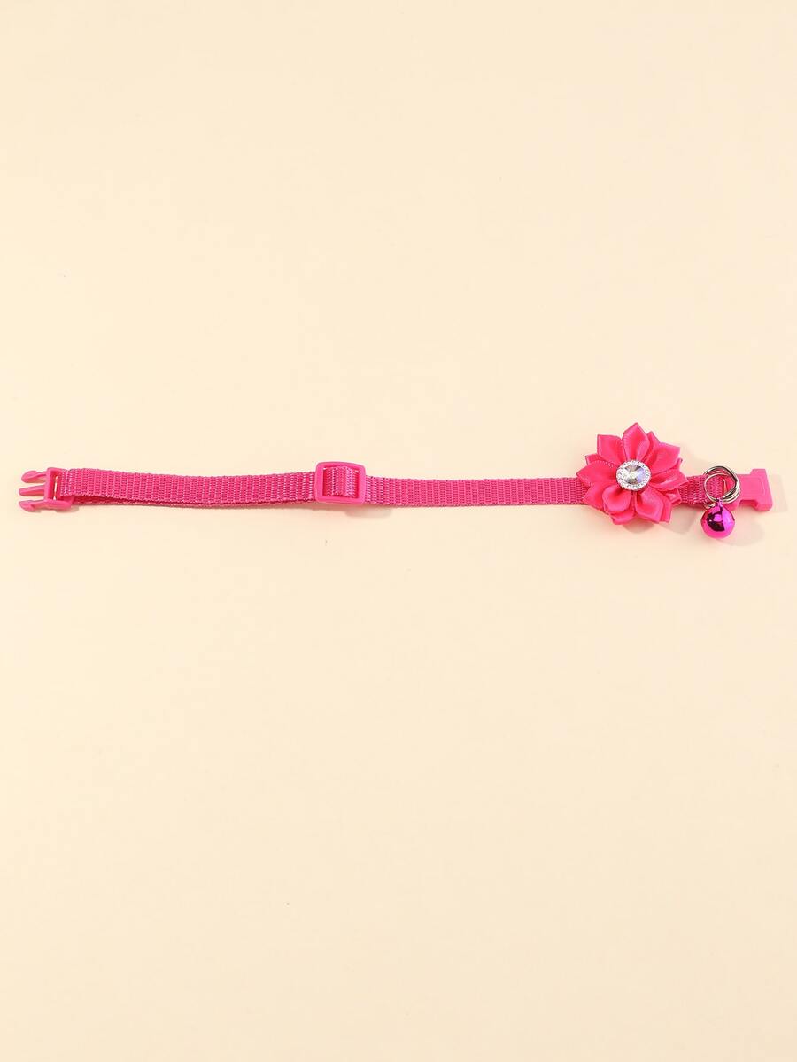 Rhinestone & Flower Decor Pet Collar