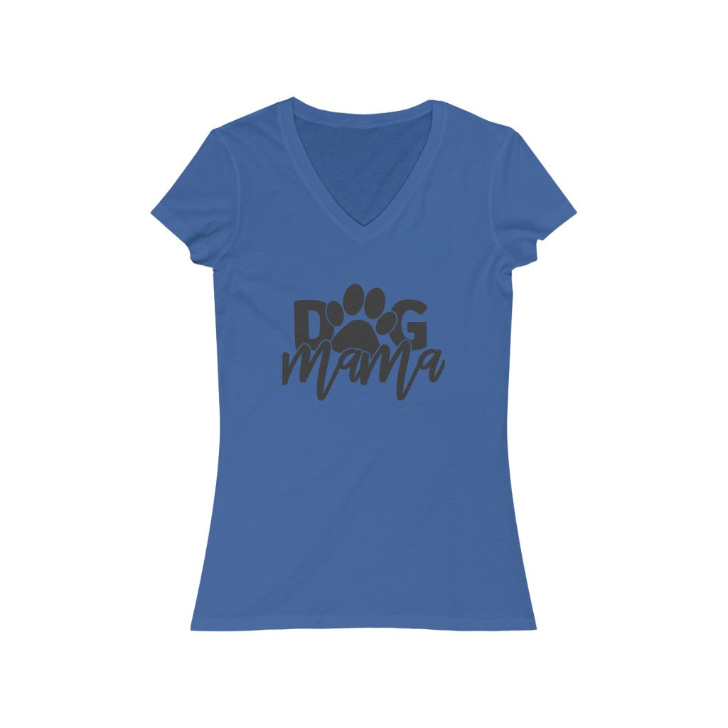 Dog Mama Women's Jersey Short Sleeve V-Neck Tee