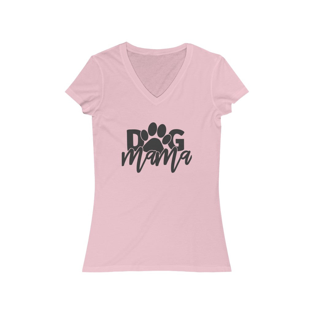 Dog Mama Women's Jersey Short Sleeve V-Neck Tee
