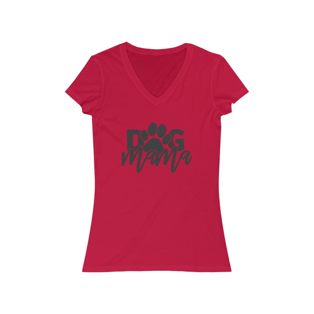 Dog Mama Women's Jersey Short Sleeve V-Neck Tee