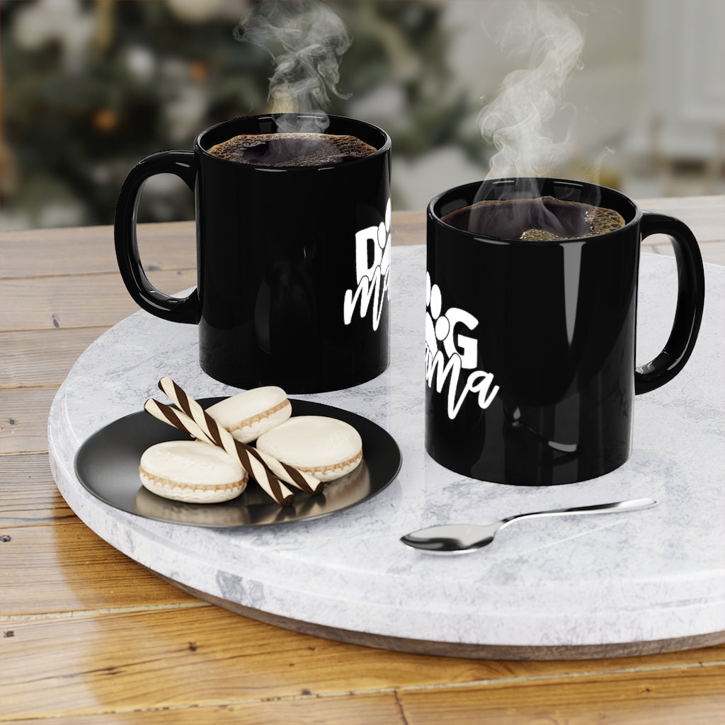 Dog Mama Black Coffee Mug, 11oz