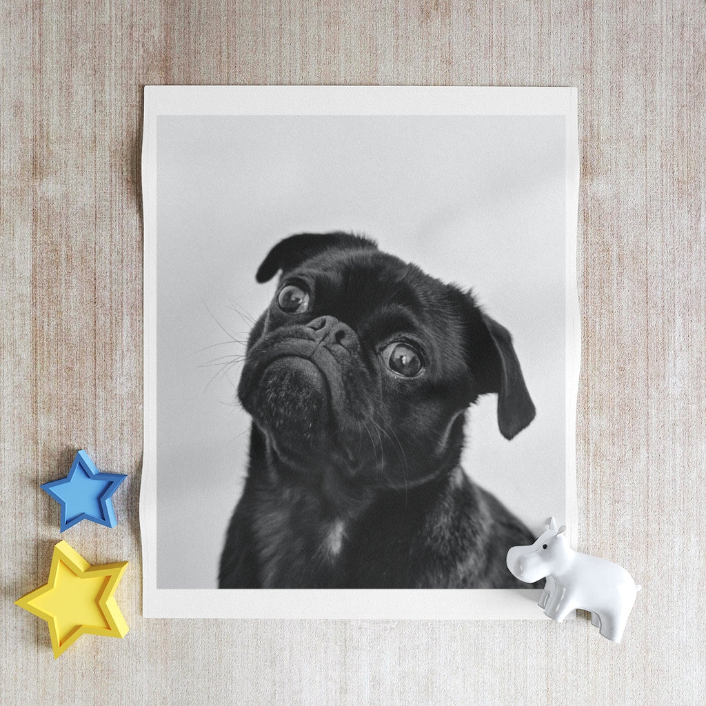 Black Pug Throw Blanket