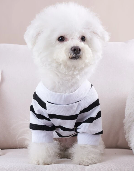 Black and White Striped Heart Tee