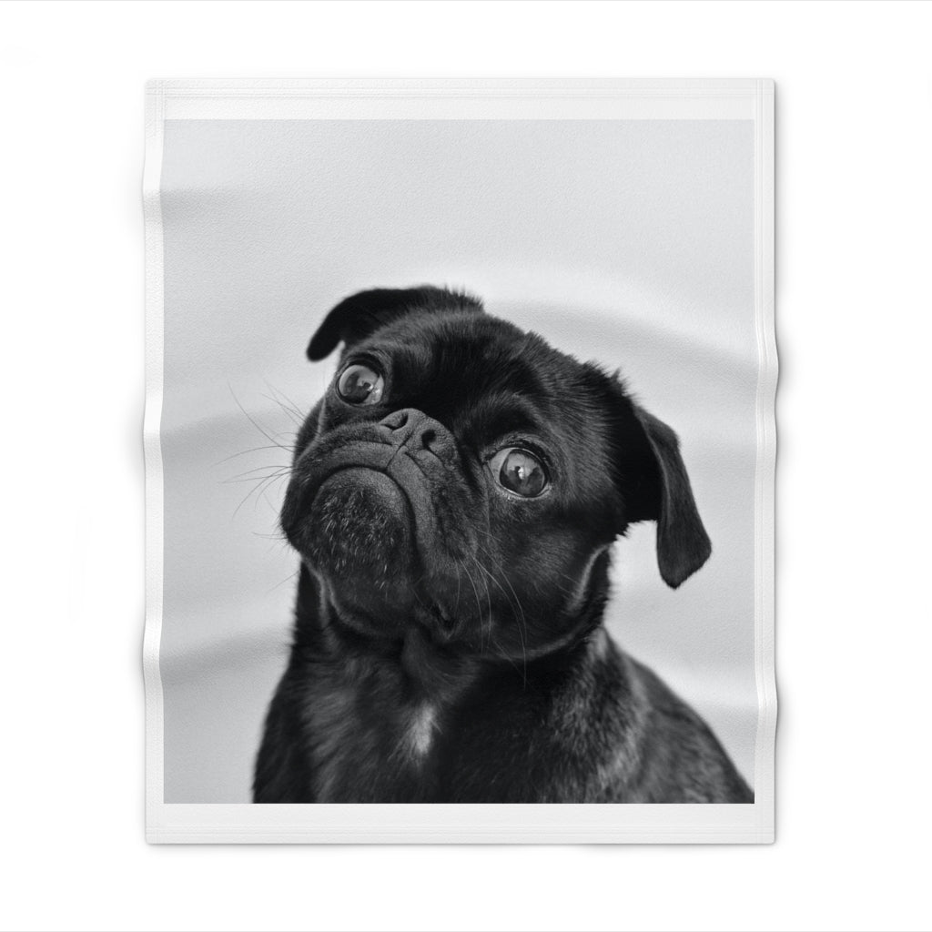 Black Pug Throw Blanket