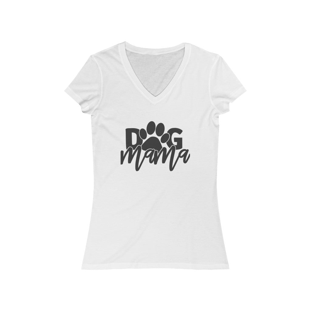 Dog Mama Women's Jersey Short Sleeve V-Neck Tee