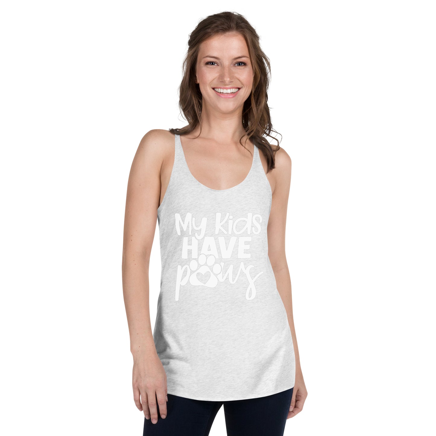 My Kids Have Paws Women's Racerback Tank
