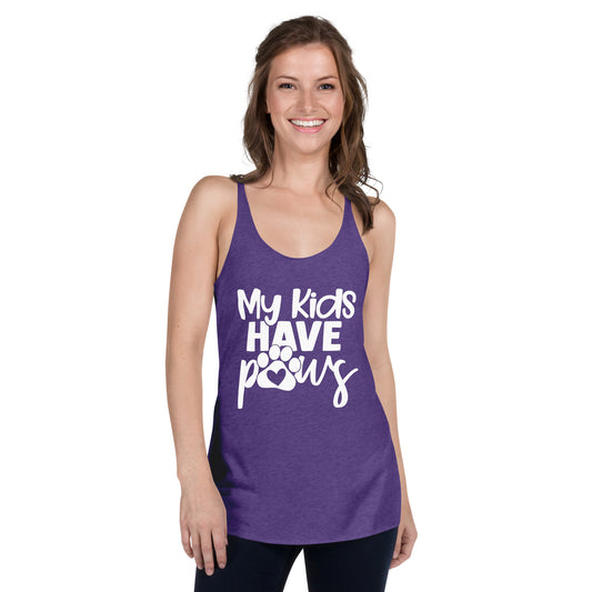My Kids Have Paws Women's Racerback Tank