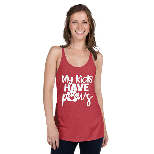 My Kids Have Paws Women's Racerback Tank