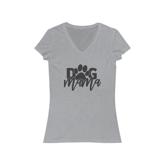 Dog Mama Women's Jersey Short Sleeve V-Neck Tee